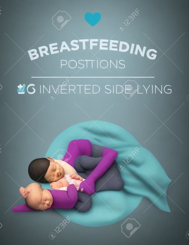 Mother Lying on Her Side While BreastFeeding an Inverted Newborn Baby