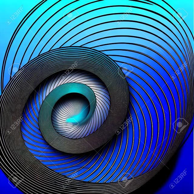 Blue Swirls with Swoosh Vector Accent Line Work