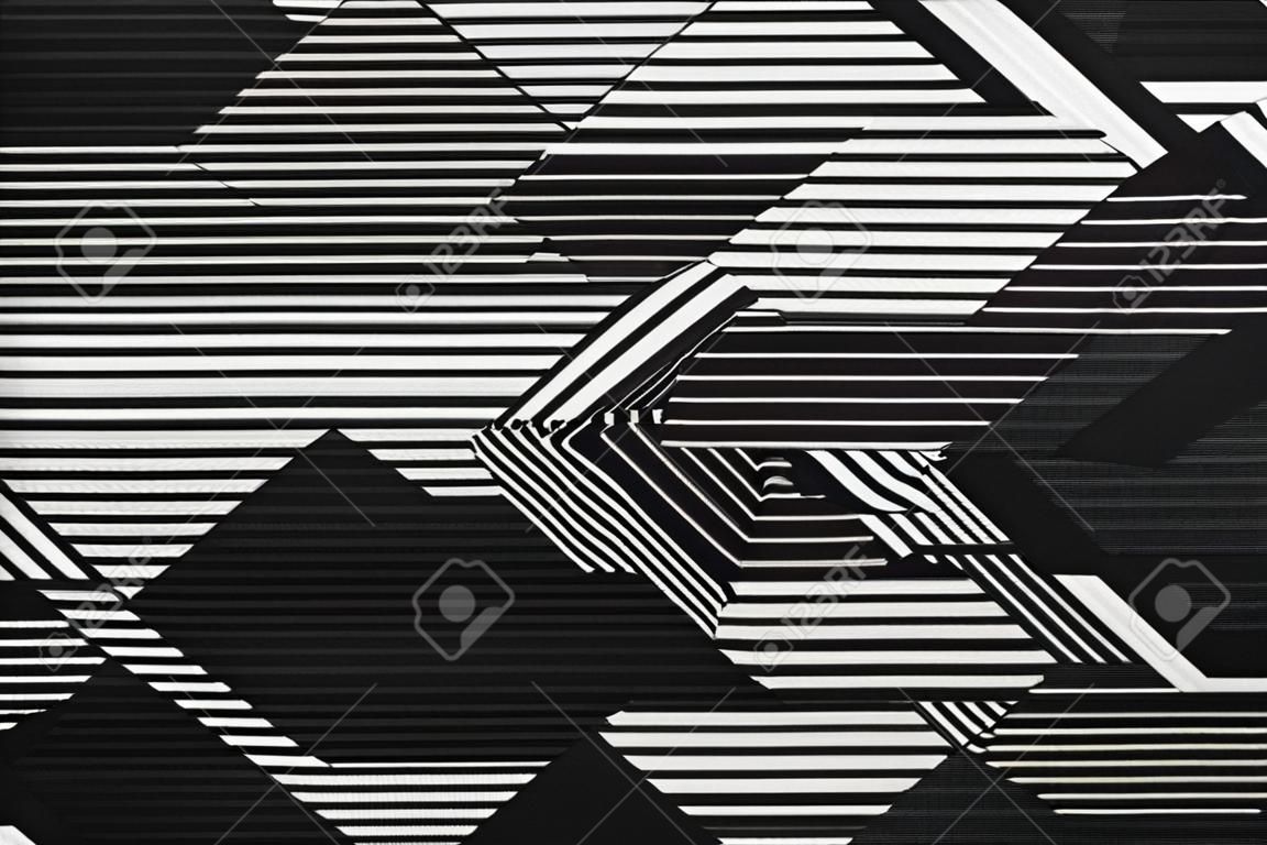Textura de tela con líneas abstractas Fondo de tela con líneas blancas y negras Fondo blanco y negro abstracto.