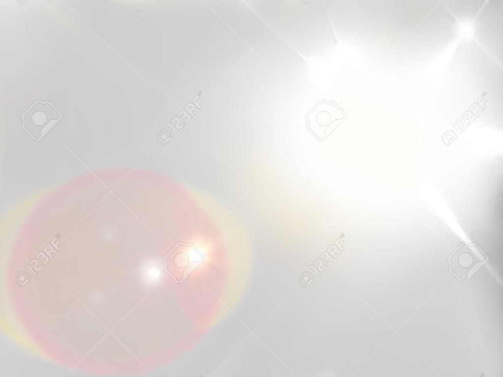Effet de lumière transparente de lentille spéciale lentille spéciale. Soleil éclairant avec des rayons et des projecteurs.