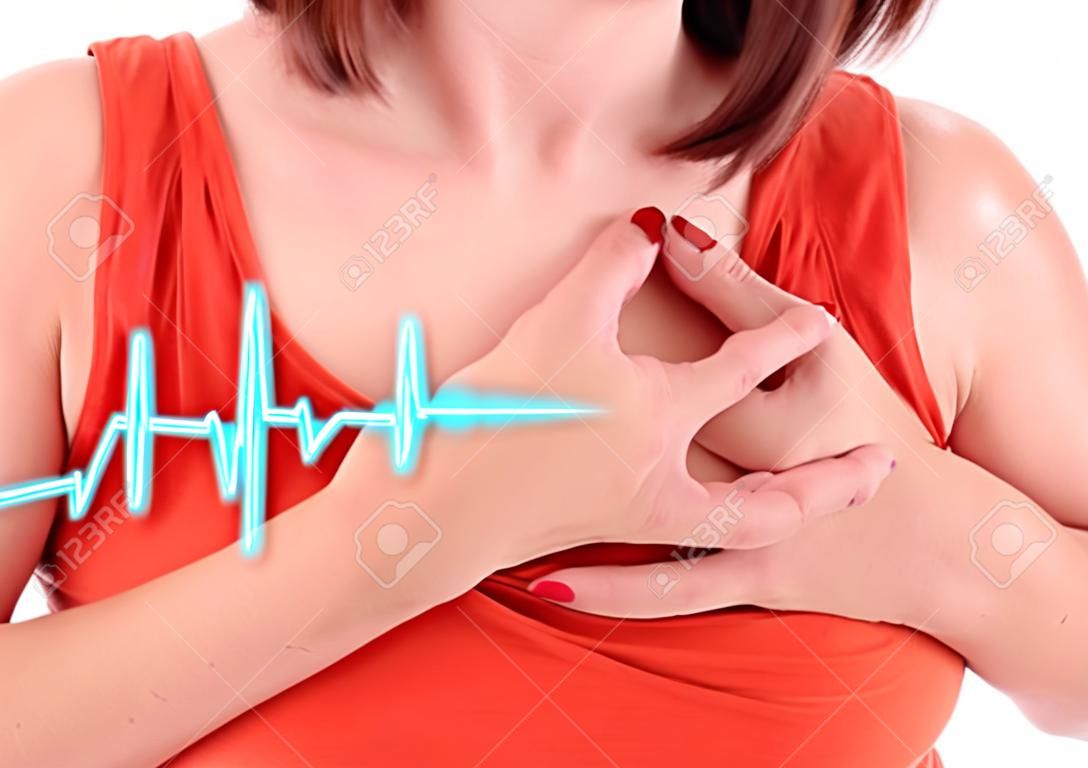 Femme ayant une douleur thoracique - crise cardiaque.