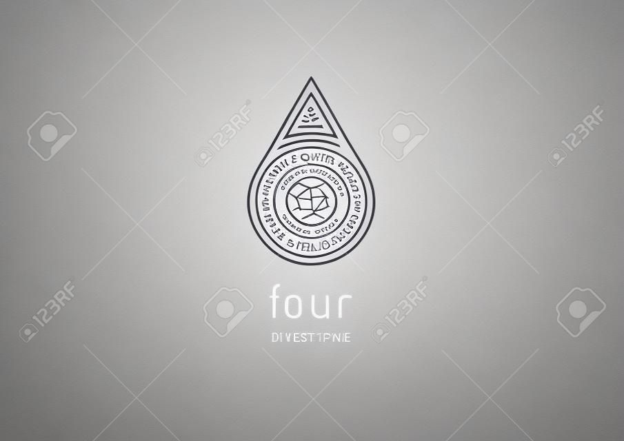 Creative development line style logo four elements