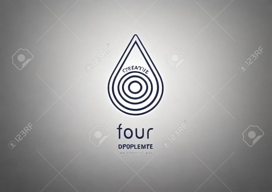 Creative development line style logo four elements