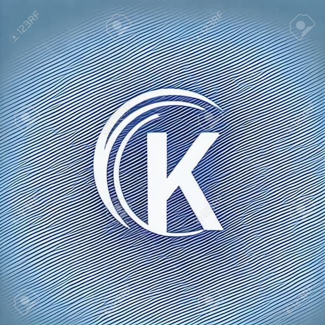 Carta de círculo de onda K logotipo ícone design ilustração