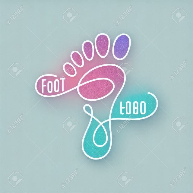 Logo du centre de santé des pieds. Human signe de l'empreinte icône. symbole Barefoot. silhouette de pied. Affaires ensemble abstrait logos. Vector illustration