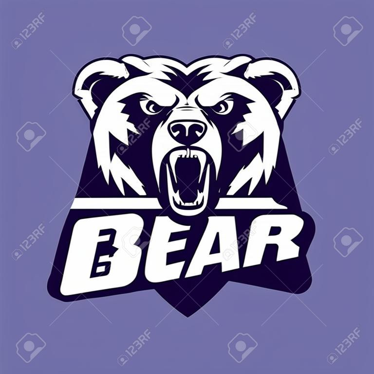Bären-Kopf-Logo-Maskottchen-Emblem