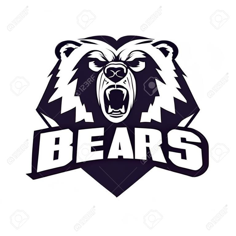 Bären-Kopf-Logo-Maskottchen-Emblem