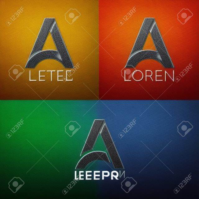 Litera A logo design icon set background 10 eps
