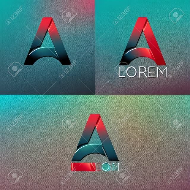 Litera A logo design icon set background 10 eps
