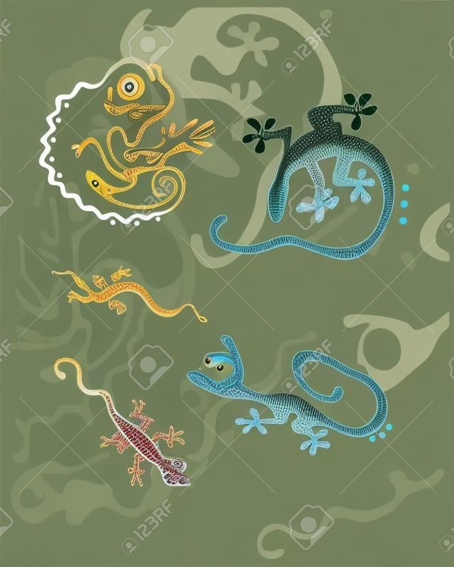 手描きのベクトル図または別の爬虫類の図面