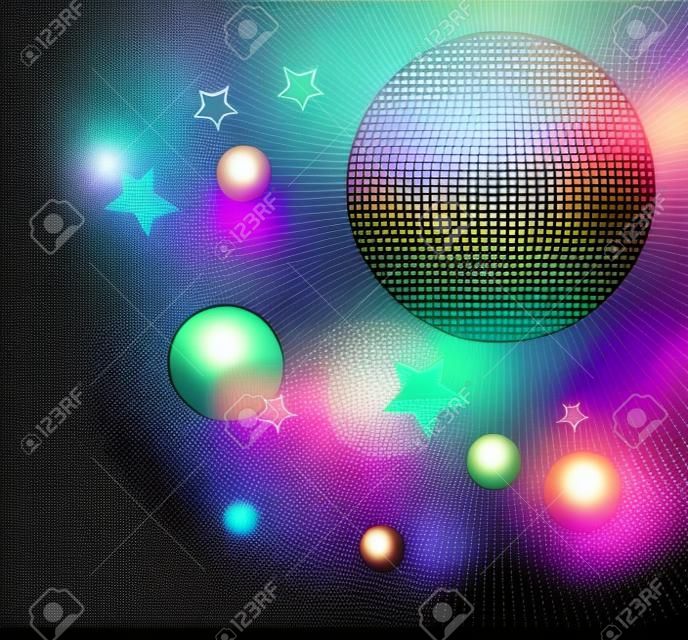 Vector illustratie van Disco bal achtergrond