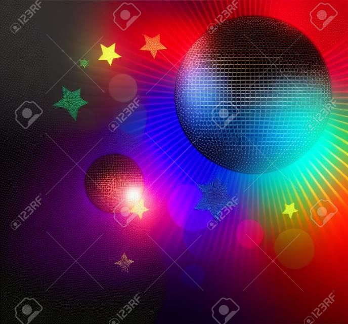 Vector illustratie van Disco bal achtergrond