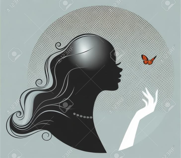蝶の美しさの女性のベクトル イラスト
