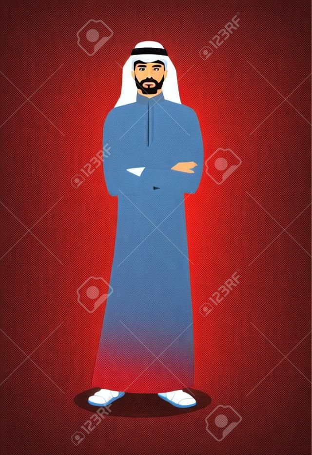 Векторная иллюстрация Арабский человек изображении персонажа