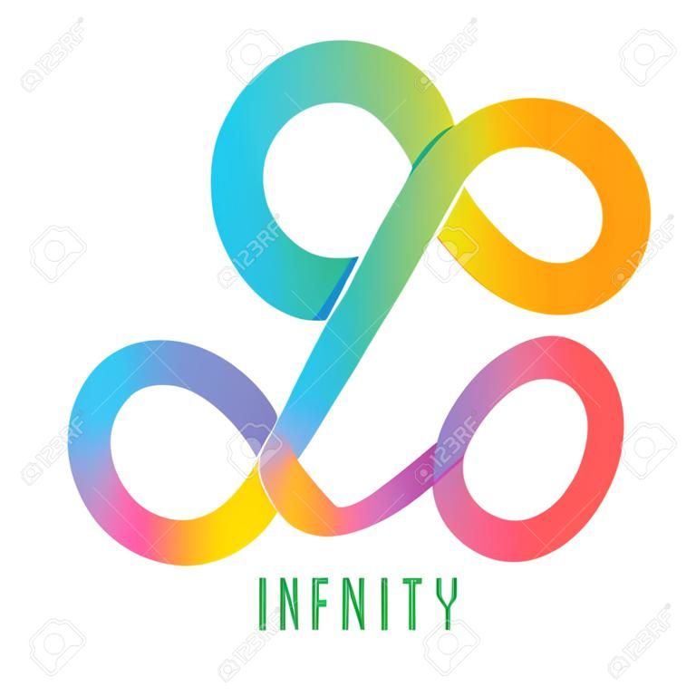 Ilustración vectorial de Infinity signo, diferente color