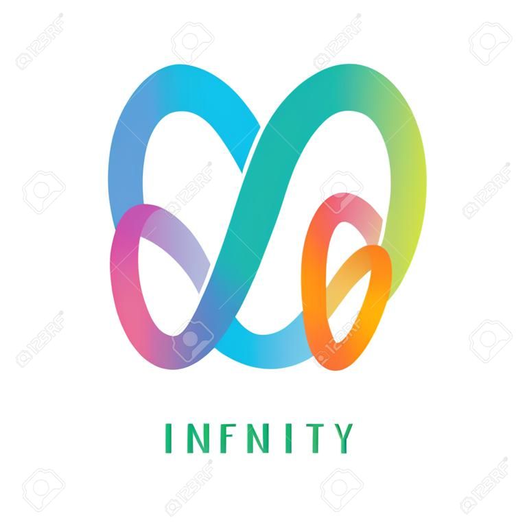 Ilustración vectorial de Infinity signo, diferente color