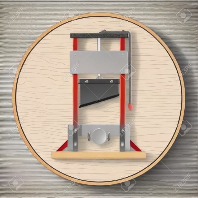 wooden guillotine for the execution of a person. flat vector illustration