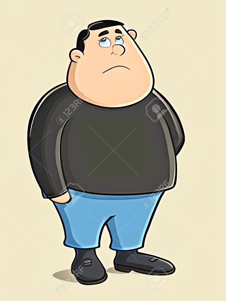 Fat Boy Looking Cartoon Character