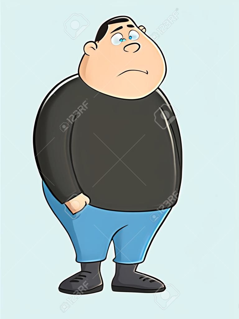 Fat Boy Looking Cartoon Character