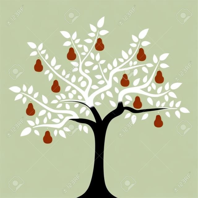 vector perenboom geïsoleerd op witte achtergrond