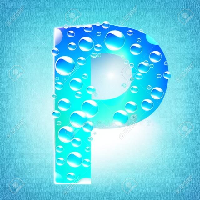 Letters soap bubbles, water droplets. Letter from the water bubbles. Aqua letter. Vector illustration.