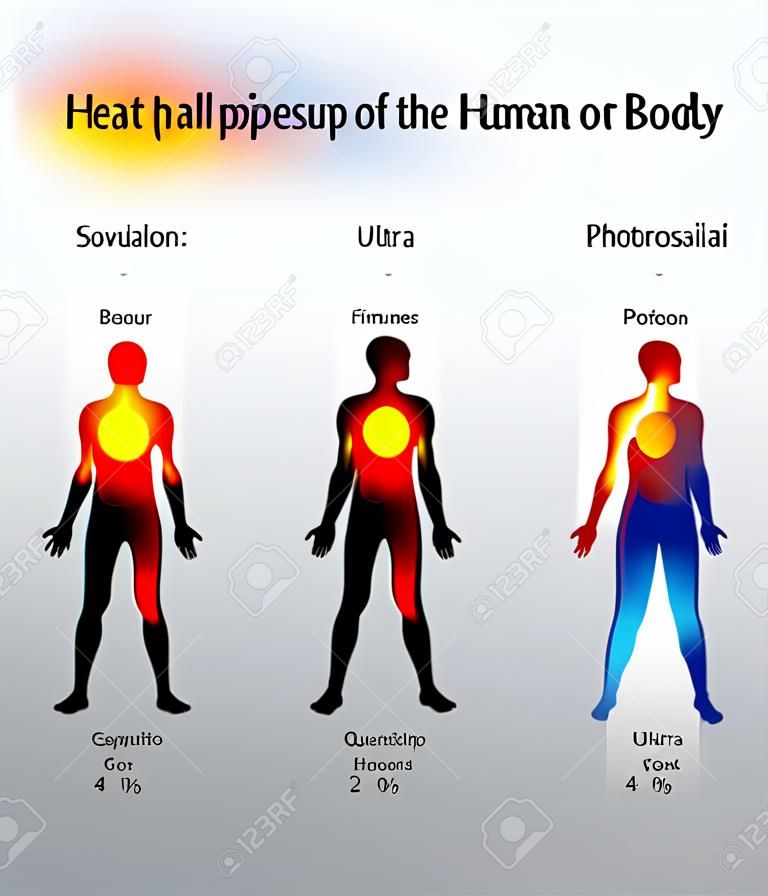 warmtekaart van het menselijk lichaam afhankelijk van de emotie