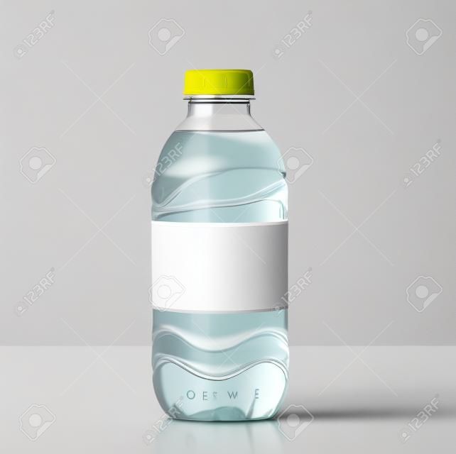 Soda water bottle with blank label Isolated on white ,Water Bottle Mockup
