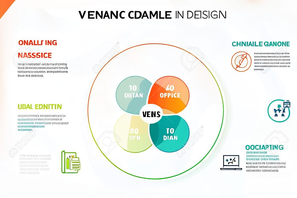 Diagram Venna okręgi info-grafika szablon projektu ilustracji.