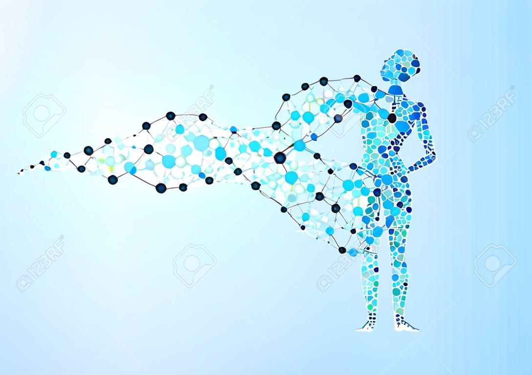 molecule body concept of the human DNA vector chemistry science illustration