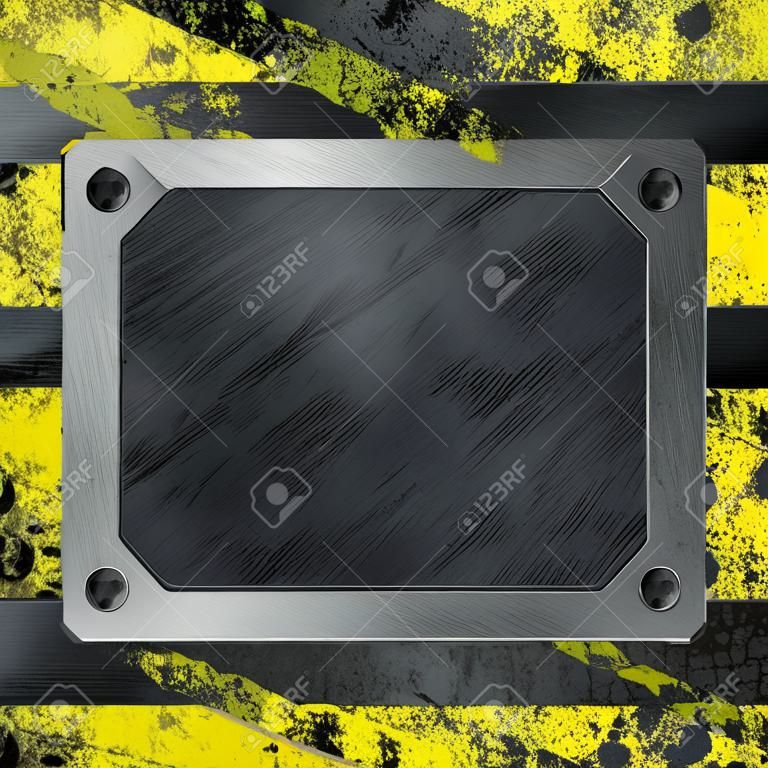 A Grunge Metal Background with Name Plate, Plaque