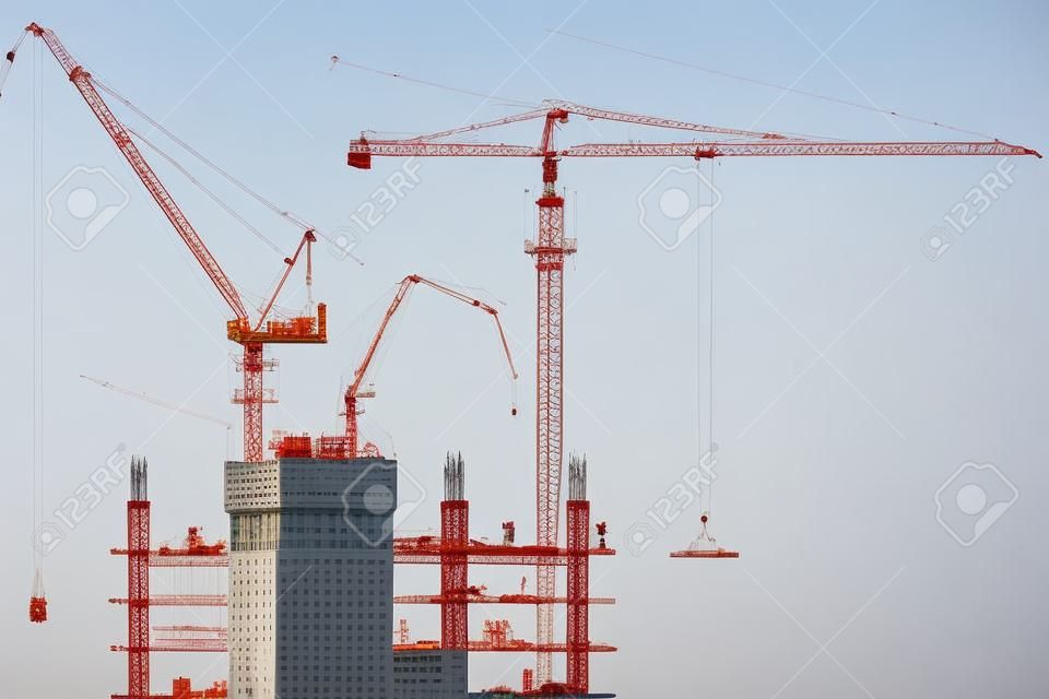 A Construction Site with Tower Cranes
