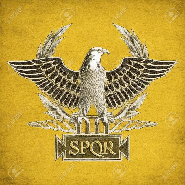 Roman Eagle with the inscription SPQR - Senatus Populus Que Romanus, that in Italian means The Senate and the People of Rome.