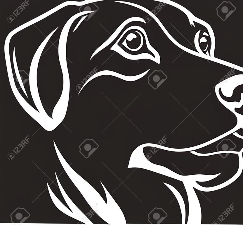 Graphite Gaze Vector Dog DesignEbony Essence Black Dog Illustration