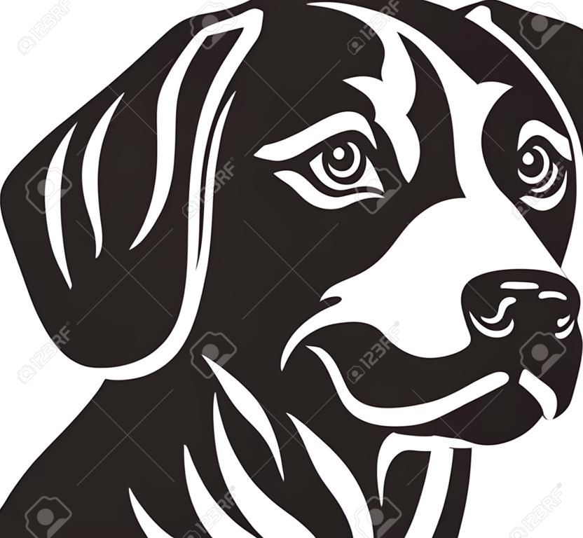 Graphite Gaze Vector Dog DesignEbony Essence Black Dog Illustration
