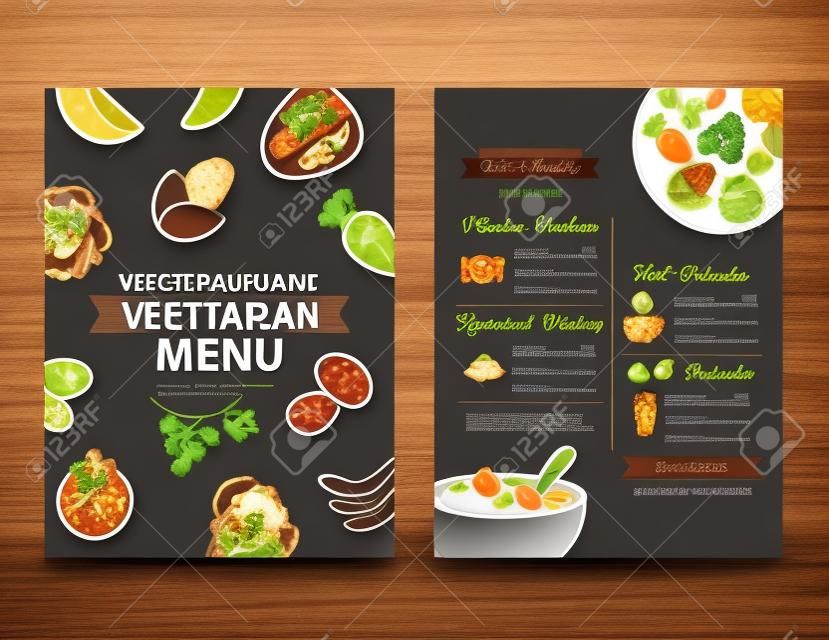 Restaurant vegetarisch en veganistisch gezond menu ontwerp