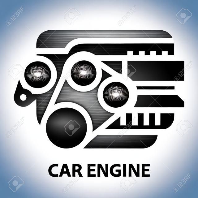 車のエンジン、アイコンおよび記号