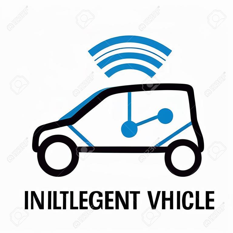 carro inteligente, ícone e símbolo do veículo inteligente