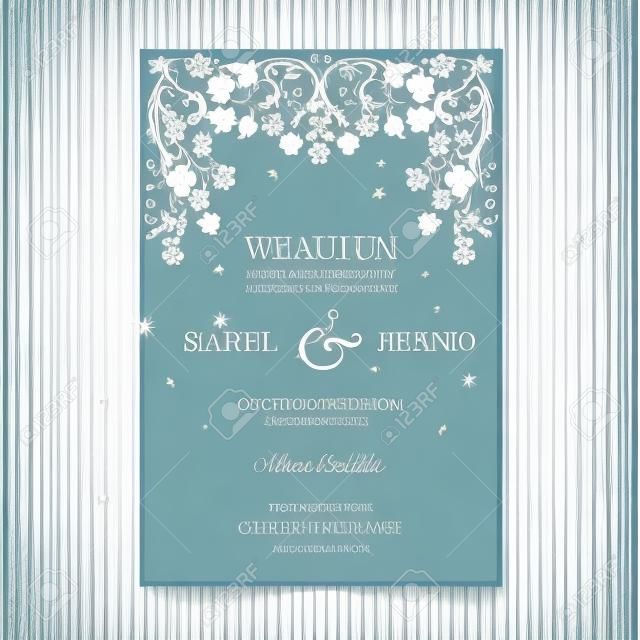 cartão de casamento bonito com ilustração vetorial de design de luxo
