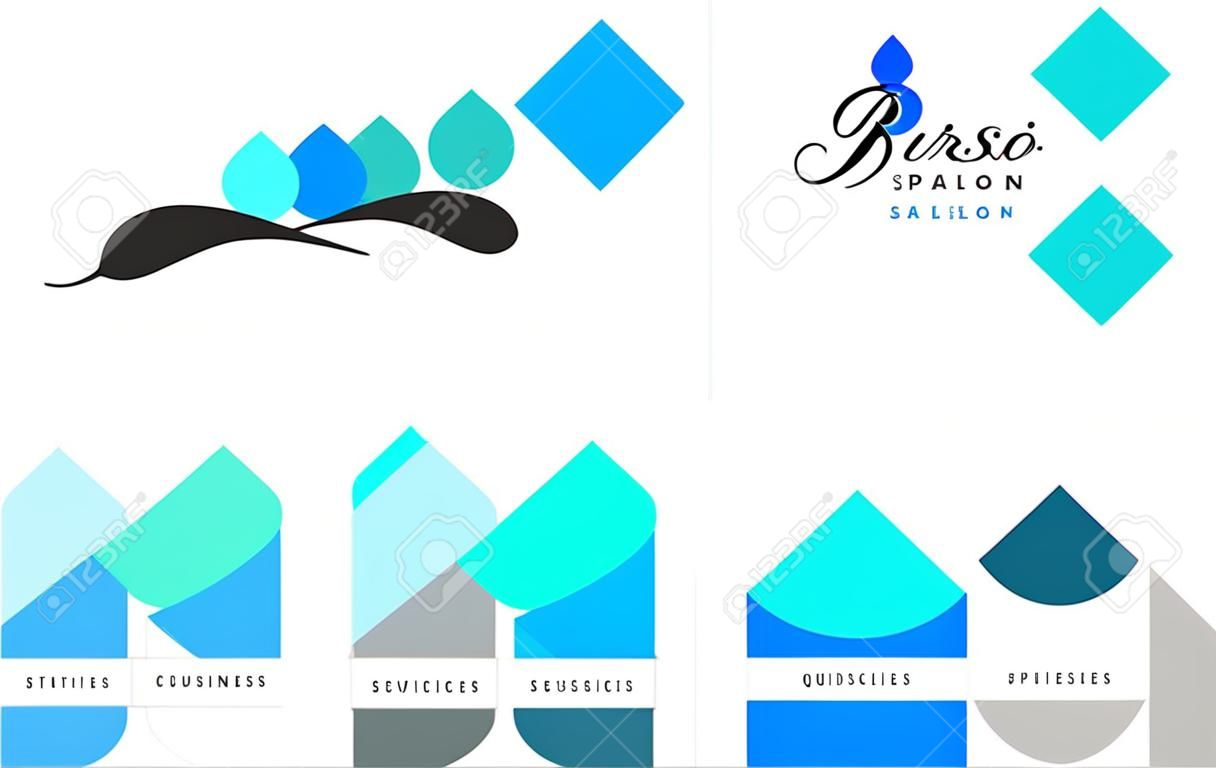 Салон красоты Логотип, бизнес Дизайн и Брошюра Card