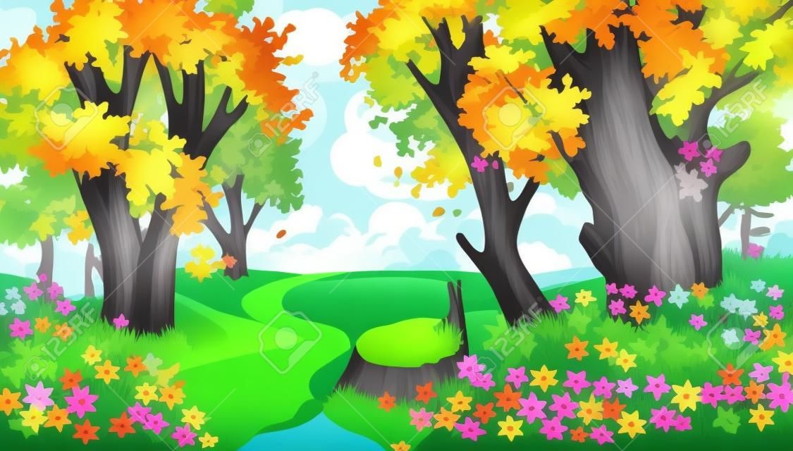 Cartoon forest background