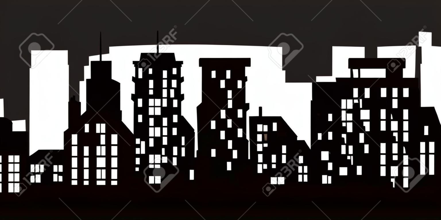 Cartoon silhouette skyline della città di Lancaster, Pennsylvania, Stati Uniti d'America