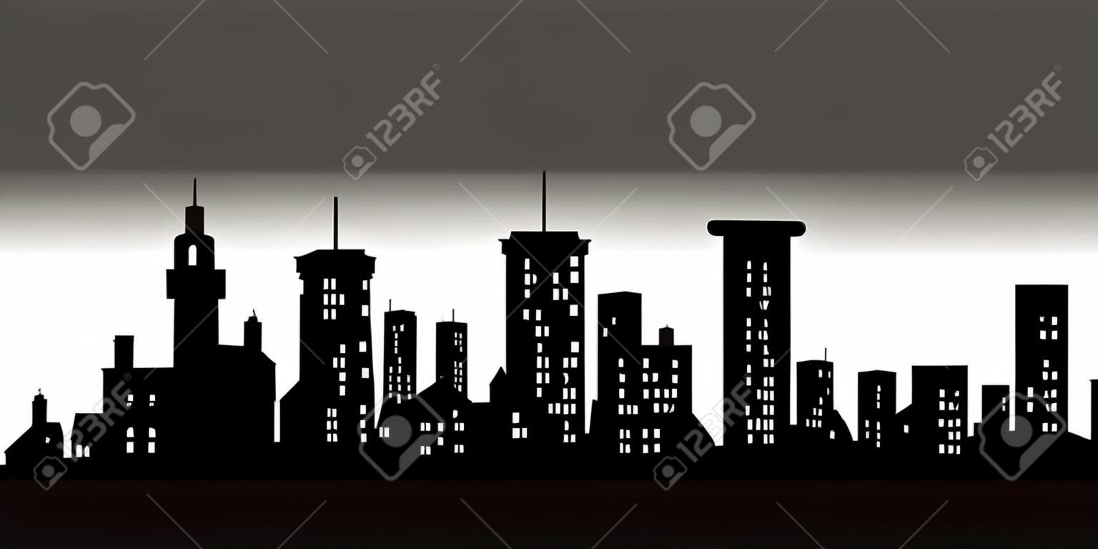 Cartoon silhouette skyline della città di Lancaster, Pennsylvania, Stati Uniti d'America