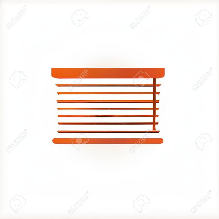 Louvers sign icon. Window blinds or jalousie symbol. Orange circle button with icon. Vector