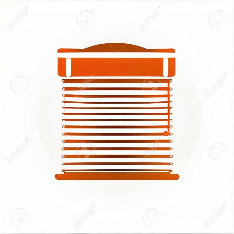 Louvers sign icon. Window blinds or jalousie symbol. Orange circle button with icon. Vector