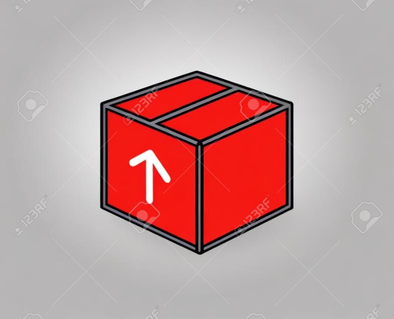 Delivery box line icon. Logistics shipping sign. Parcels tracking symbol. Quality design element. Editable stroke. Vector.
