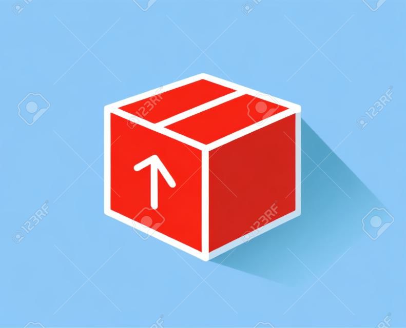 Delivery box line icon. Logistics shipping sign. Parcels tracking symbol. Quality design element. Editable stroke. Vector.