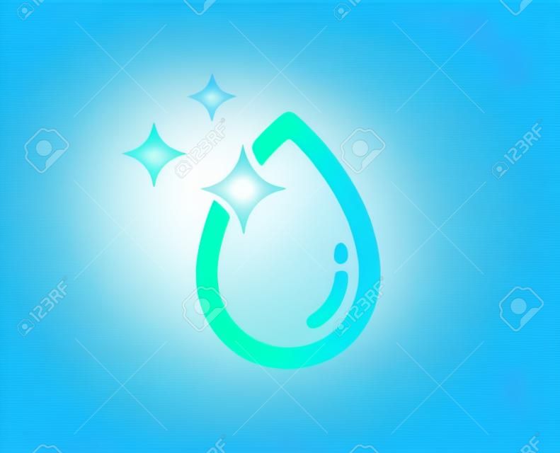 Water drop icon. Clean crystal aqua sign. Liquid symbol. Quality design element. Classic style icon. Vector