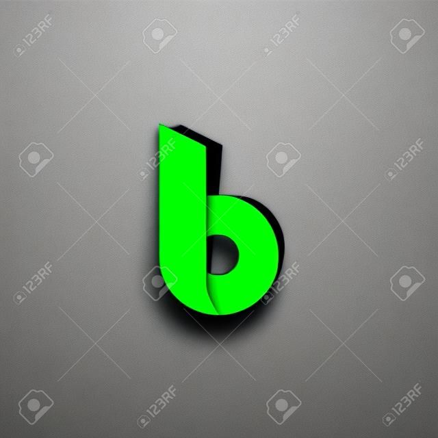 グリーン リボン手紙 b シンボル ロゴ デザイン