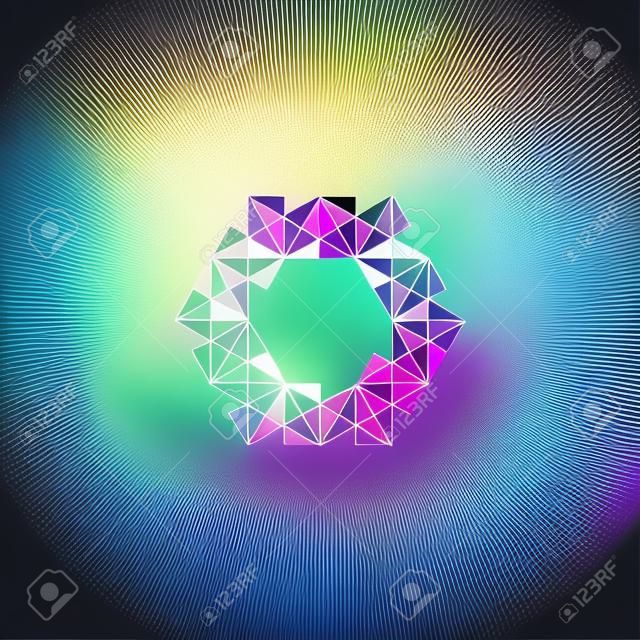 bunter Diamant funkelt abstrakter Logo-Symbolvektor