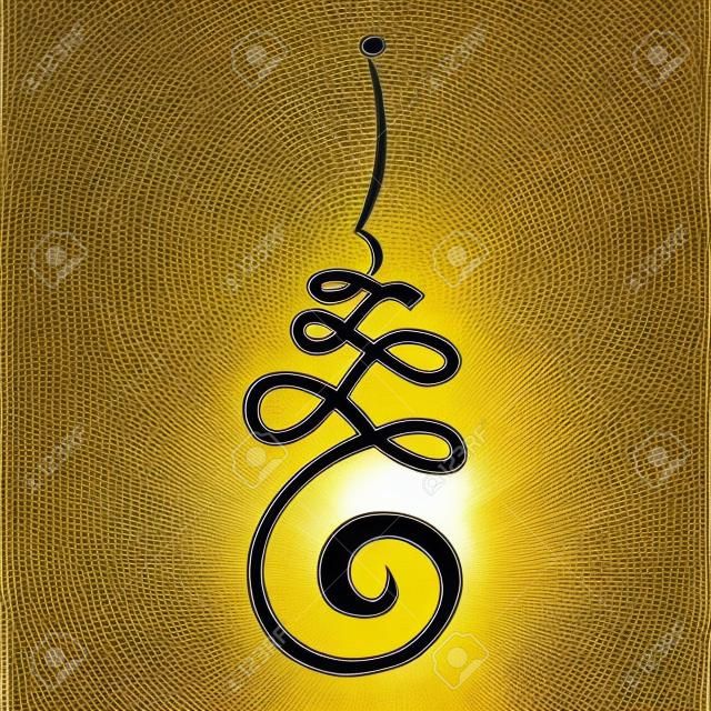 Boeddhist Symbool voor het leven pad met lotusbloem, Unalome